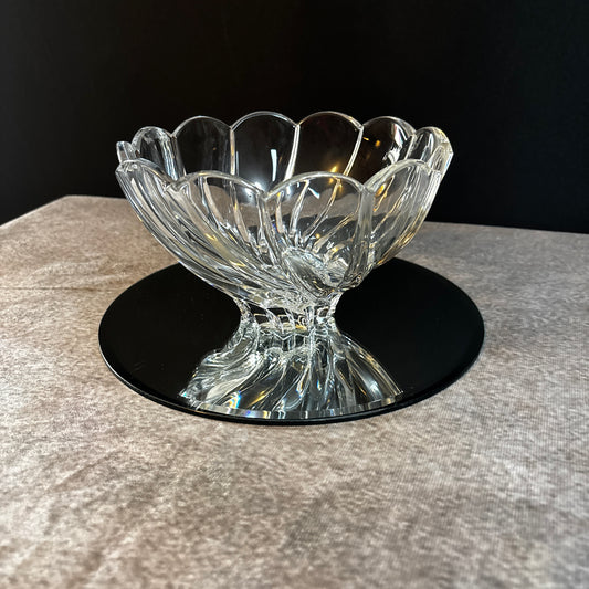 Marquis by Waterford Crystal Bowl Swirl Petal Edge Heavy Glass Candy Dish 6”