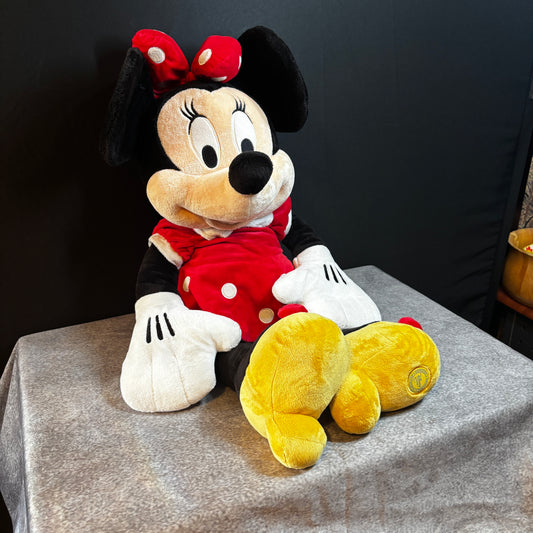 Disney Minnie Mouse Large Plush Stuffed Animal Red Dress Yellow Shoes