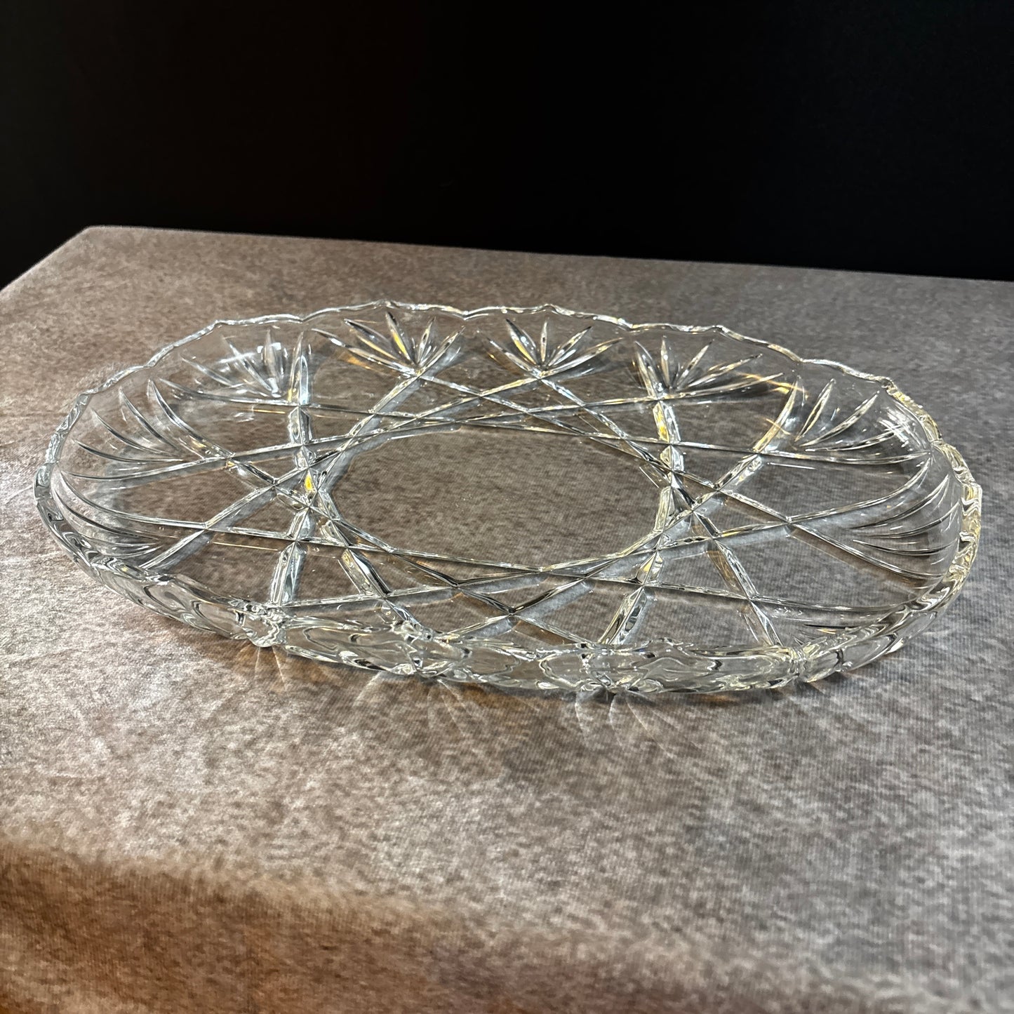Glass Mikasa Roxborough Glass Hostess Tray 15" Holidays Serving Decor