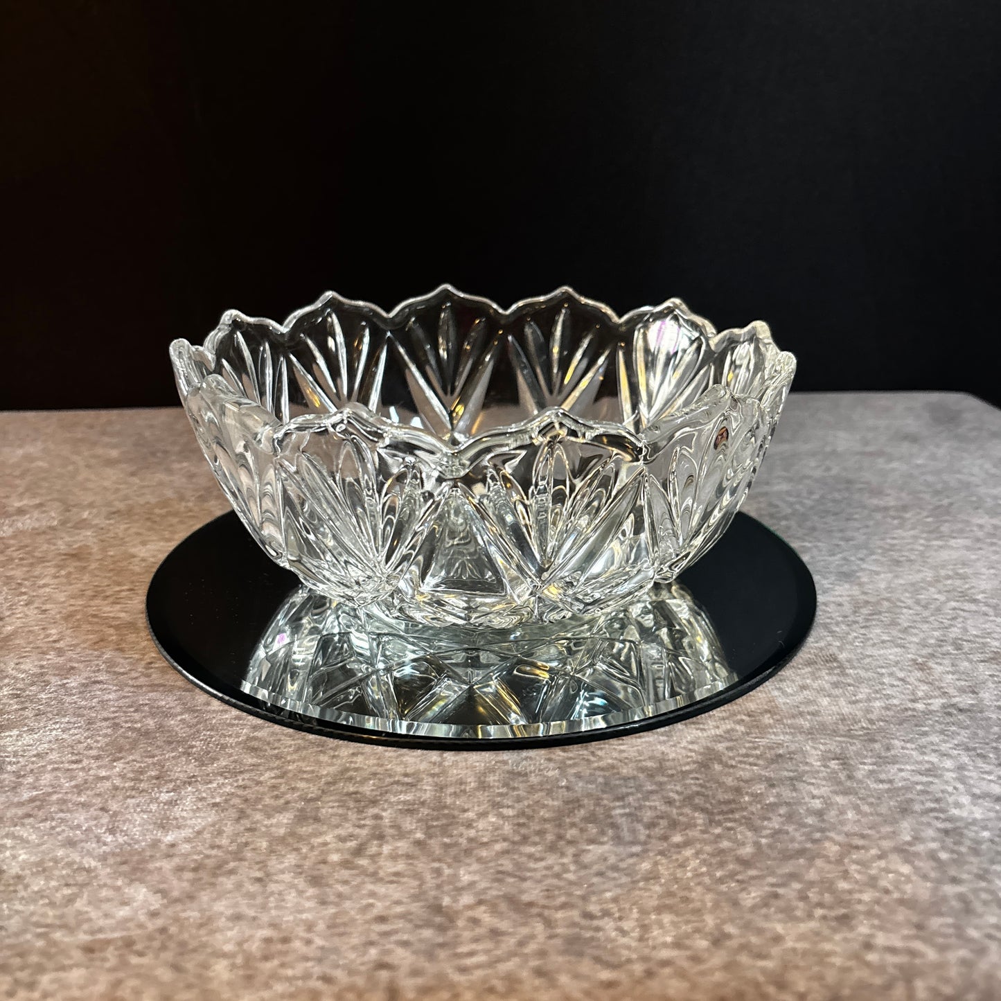Vintage Josair "Marquise Clear" Pattern Crystal Bowl