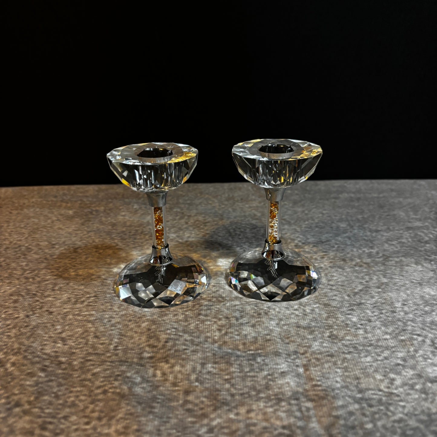 Oleg Cassini signed candle sticks