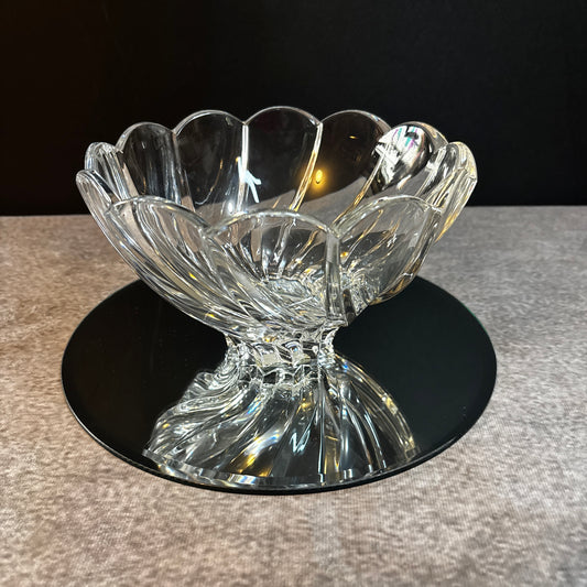 Marquis by Waterford Crystal Bowl Swirl Petal Edge Heavy Glass Candy Dish 6”