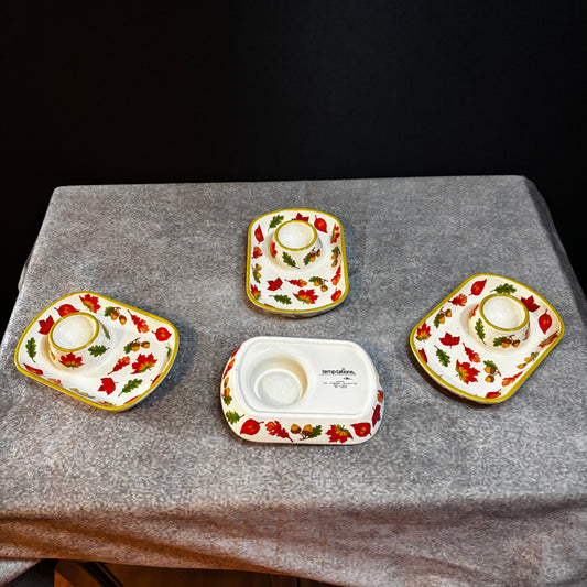 Tempt-Tations By Tara Seasonal Pattern Egg/Snack Plates