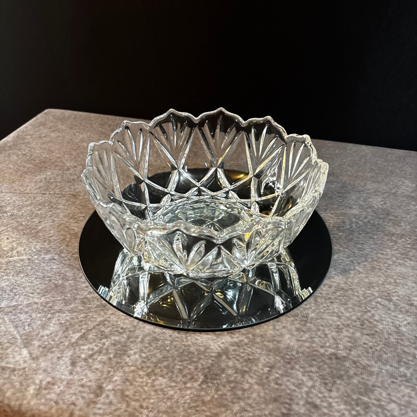 Vintage Josair "Marquise Clear" Pattern Crystal Bowl