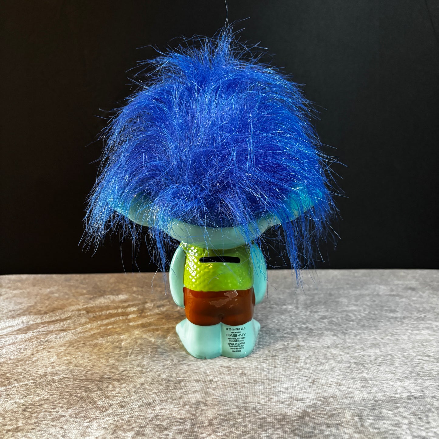 FAB NY Ceramic Blue Hair Figural Branch TROLL Money Savings Coin Piggy BANK