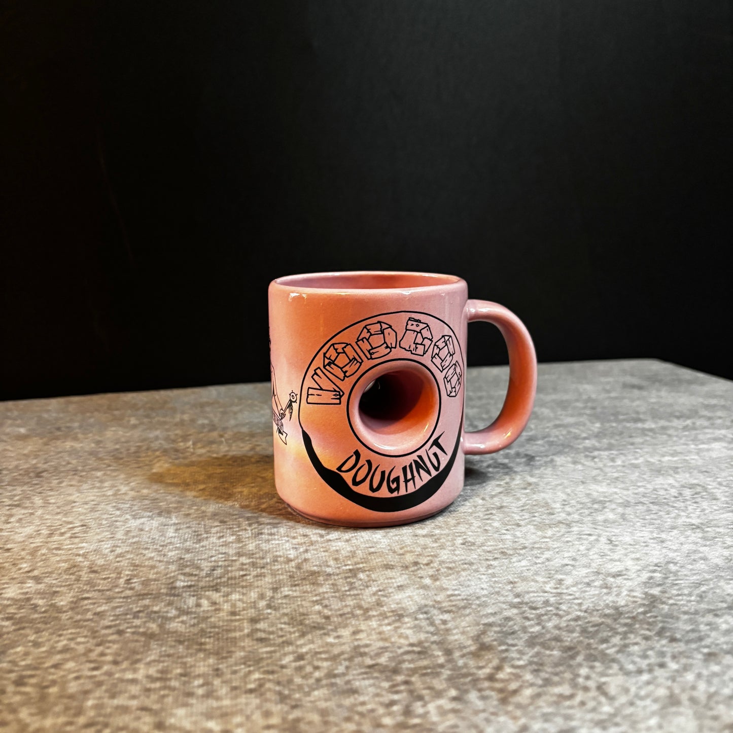 Voodoo Doughnut Donut Pink Hole Ceramic Coffee Mug - Magic - Made Is USA - Adult
