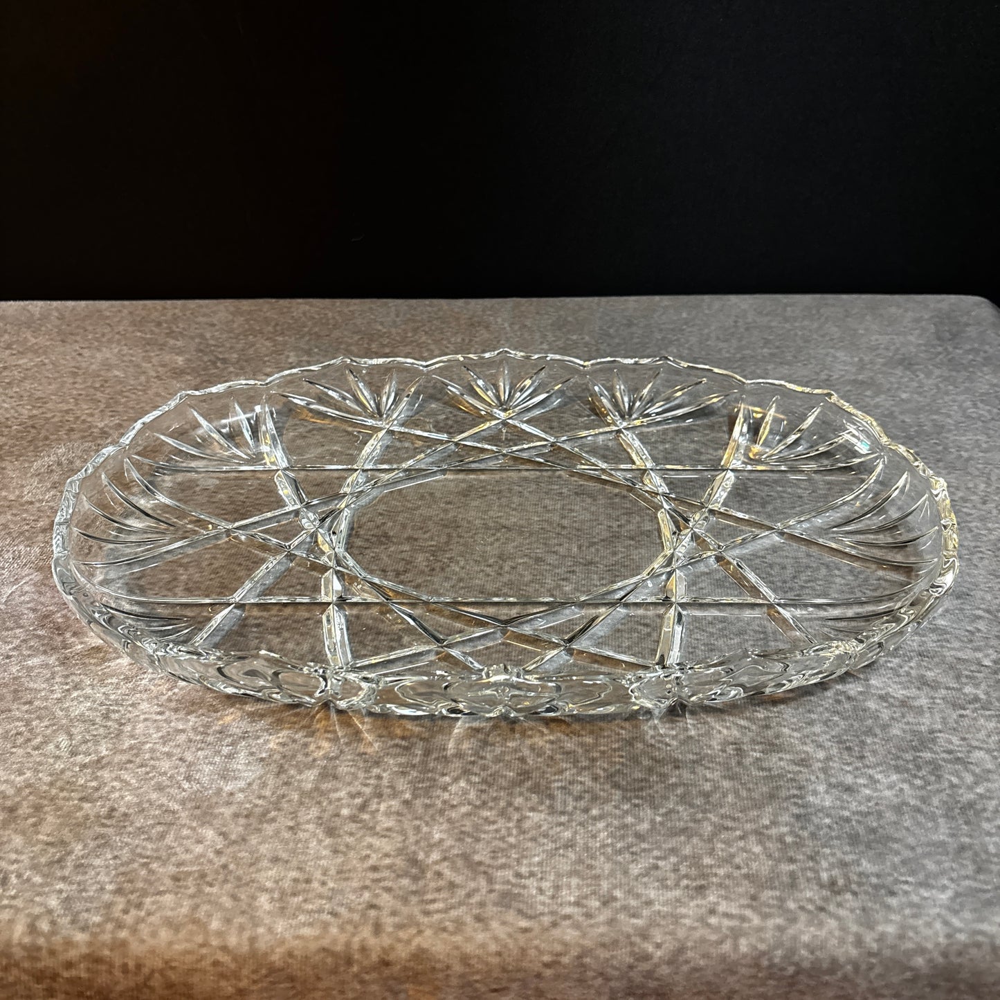 Glass Mikasa Roxborough Glass Hostess Tray 15" Holidays Serving Decor