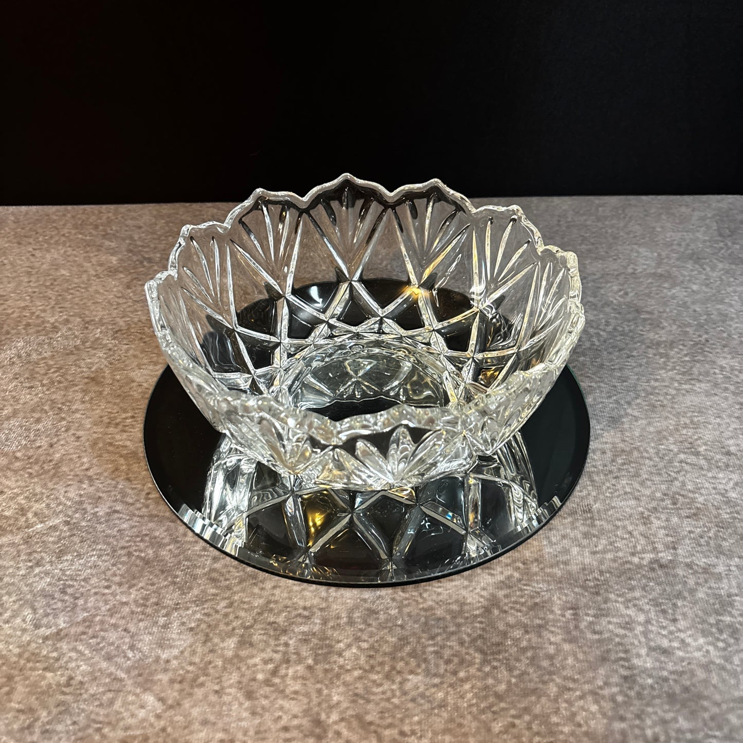 Vintage Josair "Marquise Clear" Pattern Crystal Bowl