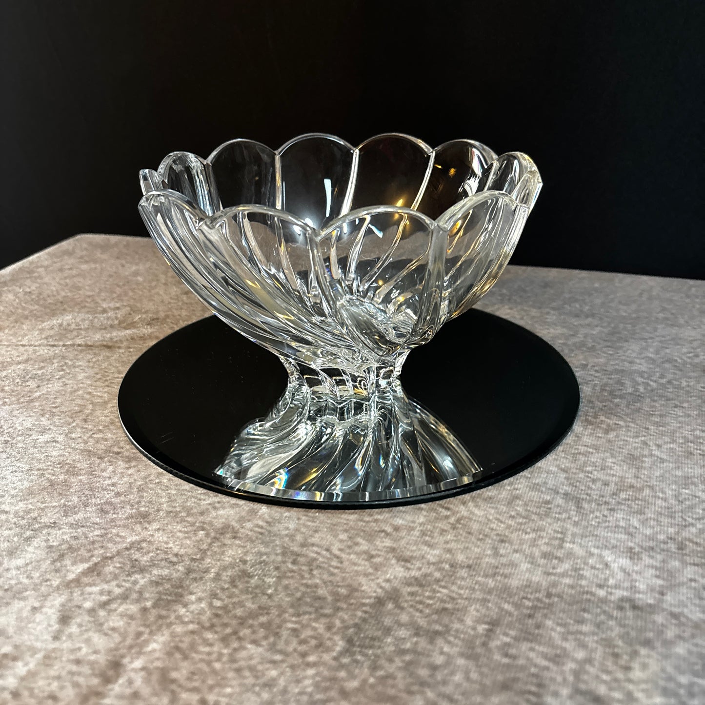 Marquis by Waterford Crystal Bowl Swirl Petal Edge Heavy Glass Candy Dish 6”