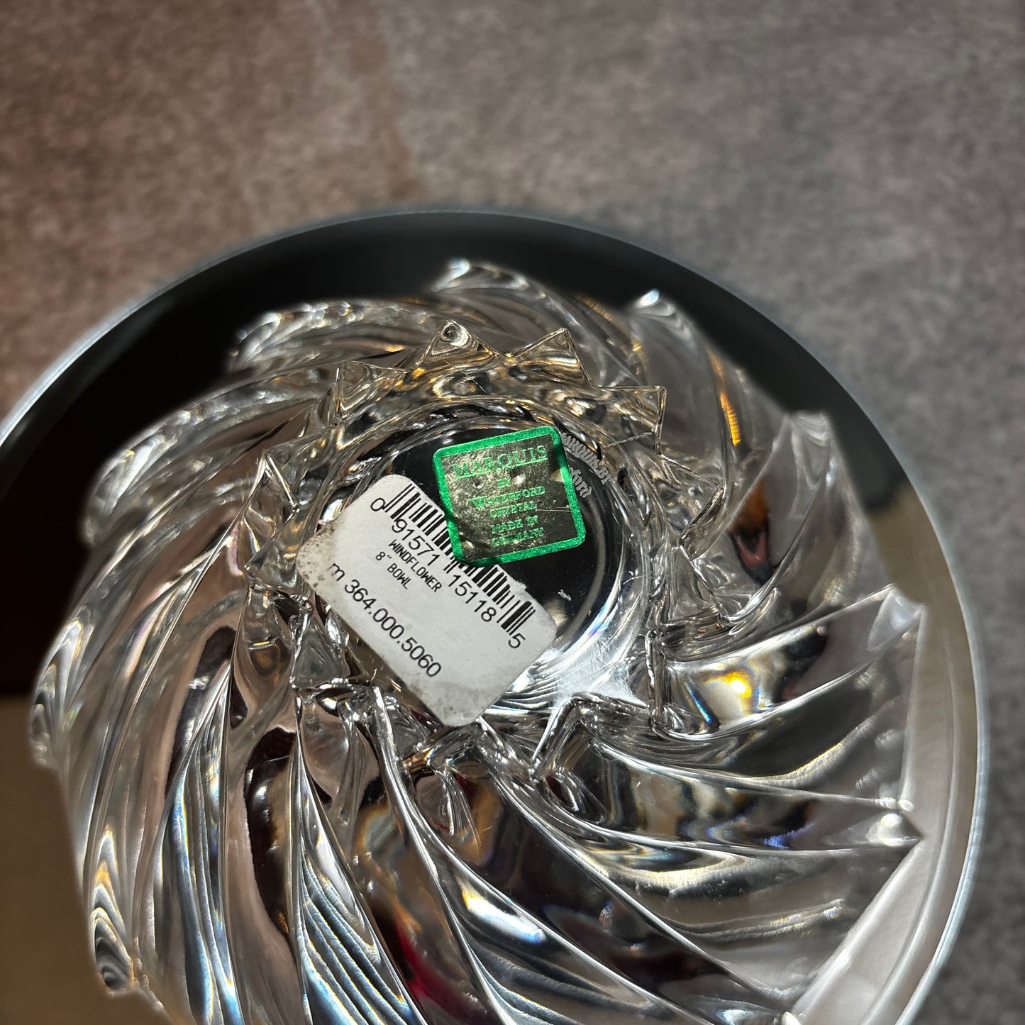 Marquis by Waterford Crystal Bowl Swirl Petal Edge Heavy Glass Candy Dish 6”