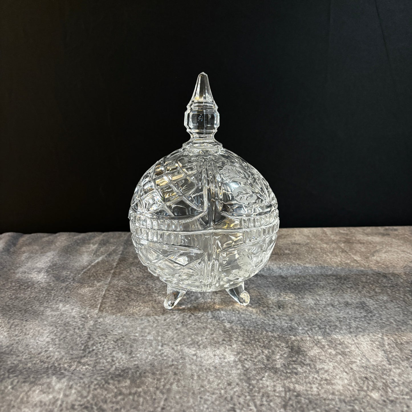 Vintage 50s crystal CANDY DISH