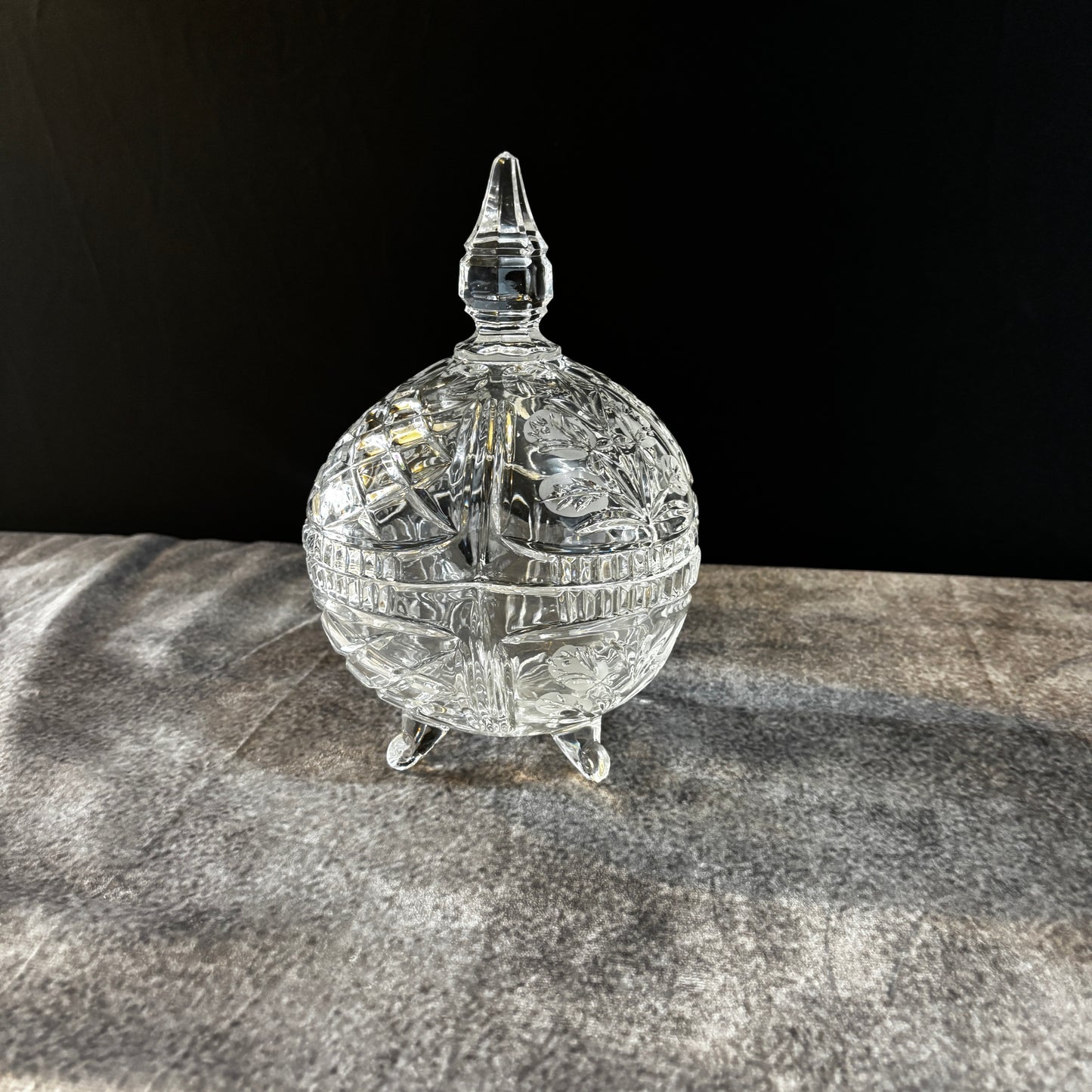 Vintage 50s crystal CANDY DISH